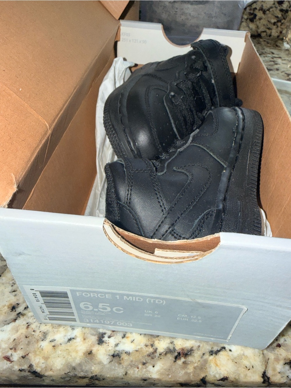 Toddler Nike Black Mid-Top Sneakers with Velcro Strap